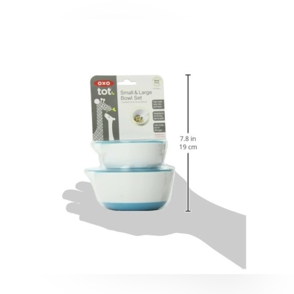 OXO Tot Small And Large Bowl Set, Teal - Picture 3 of 7